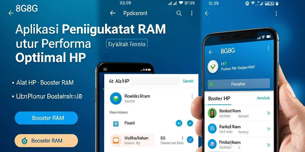 Tampilan antarmuka 8G8G yang bersih dan fungsional untuk meningkatkan RAM.