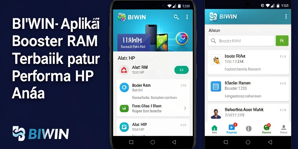 Antarmuka pengguna BIWIN yang bersih dan mudah digunakan untuk Booster RAM.