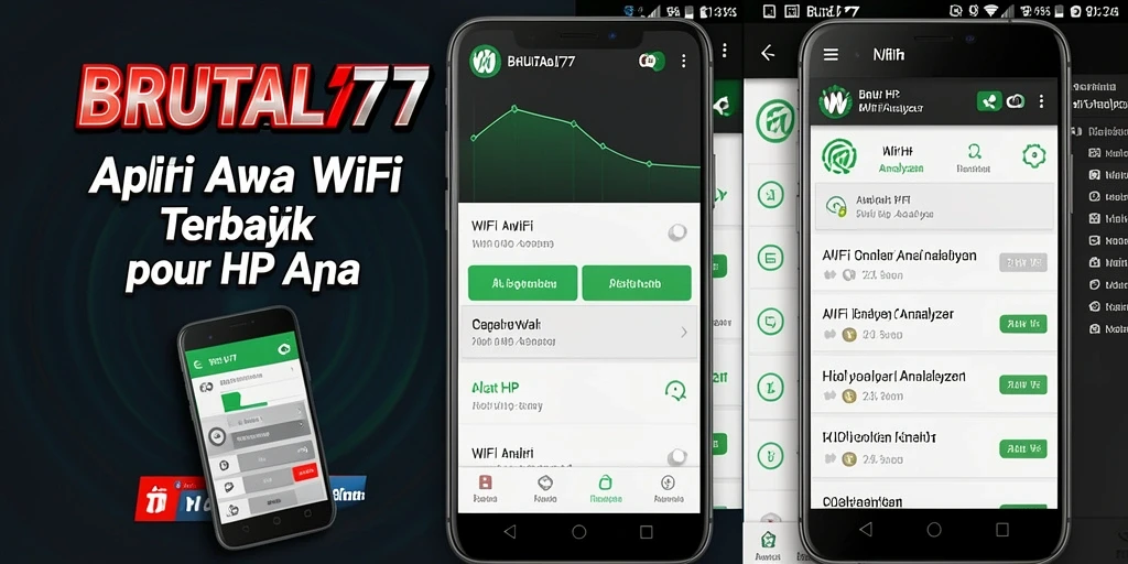 Tampilan antarmuka aplikasi BRUTAL77 untuk analisis jaringan WiFi.