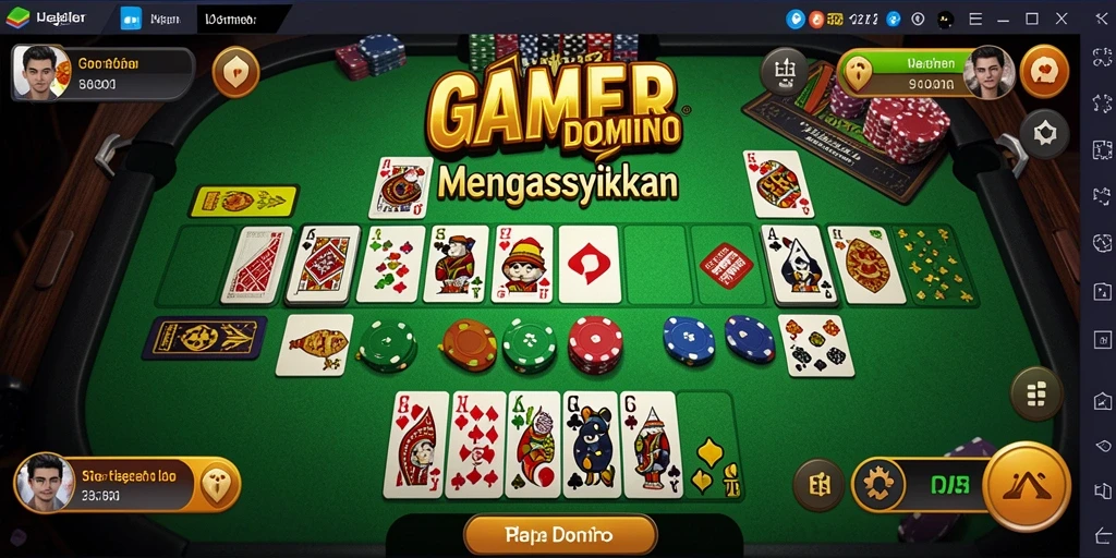 Screenshot utama GAMERP menunjukkan antarmuka permainan Domino yang menarik.