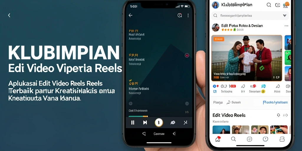 Tampilan antarmuka pengguna KLUBIMPIAN saat mengedit video reels.