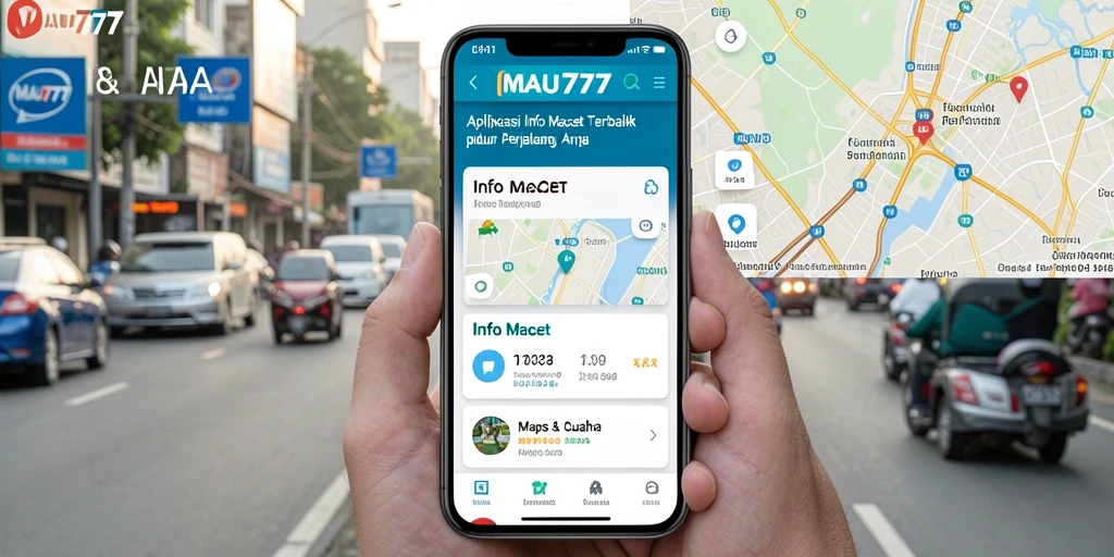 Antarmuka MAU777 menampilkan peta macet yang informatif.