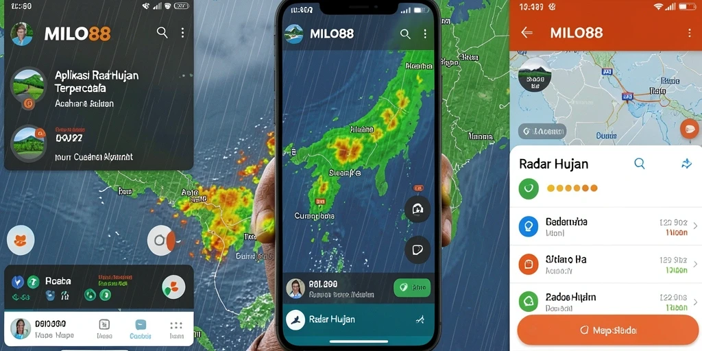 Antarmuka aplikasi MILO88 menampilkan informasi radar hujan secara real-time.