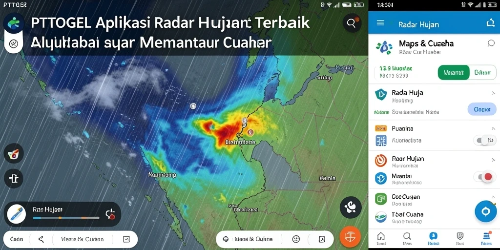 Tampilan aplikasi PTTOGEL menampilkan peta radar hujan secara jelas.