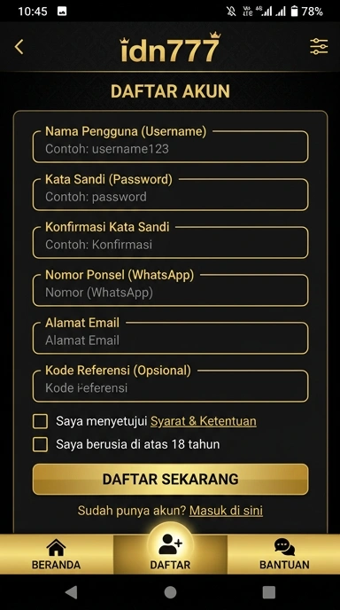 Buat Akun Baru idn777 dengan Mudah dan Cepat
